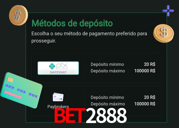 O cassino BET2888 oferece uma grande variedade de métodos de pagamento
